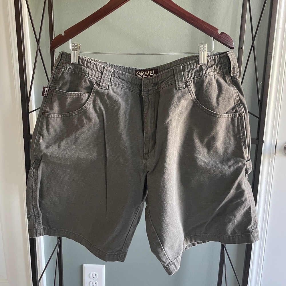 Gravel Gear Men’s Carpenter Canvas Work Shorts Size 36w in grey